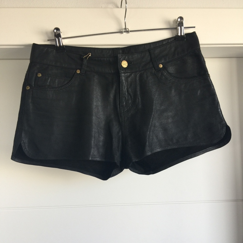Aquaverde Leather Shorts